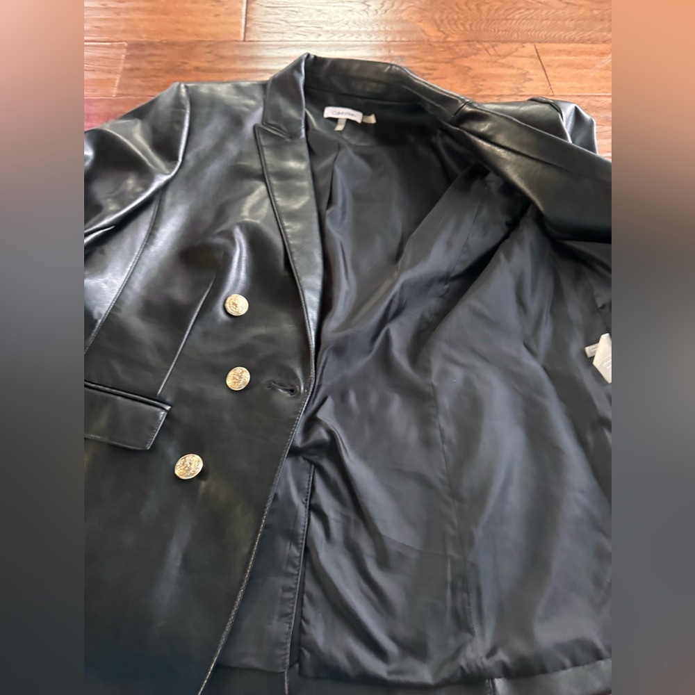 Calvin Klein Black Faux‎ Blazer - Picture 10 of 16